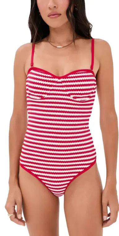 BEACH RIOT Hayes One Piece Crimson Stripe L | Thumbnail 1 BEACH RIOT Hayes One Piece Crimson Stripe L | Thumbnail 1