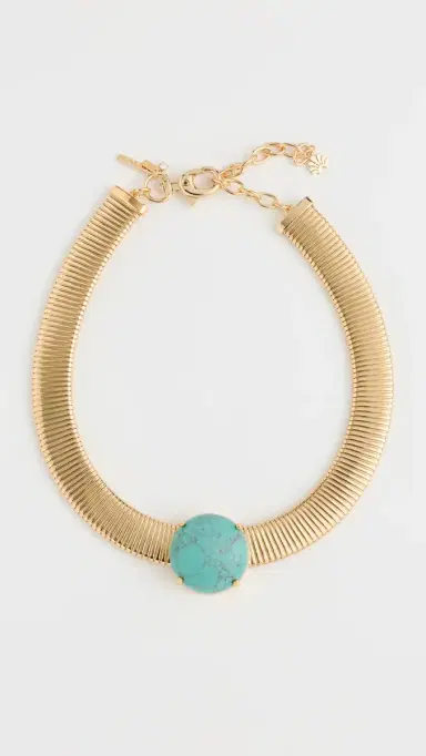 Lele Sadoughi Stone Set Snake Chain Necklace Turquoise One Size | Thumbnail 2