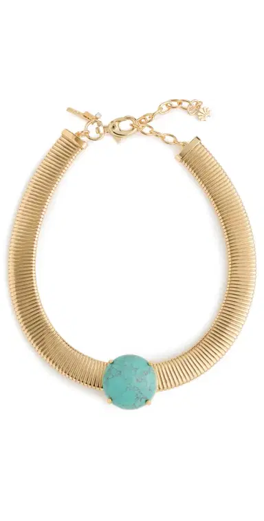 Lele Sadoughi Stone Set Snake Chain Necklace Turquoise One Size | Thumbnail 1
