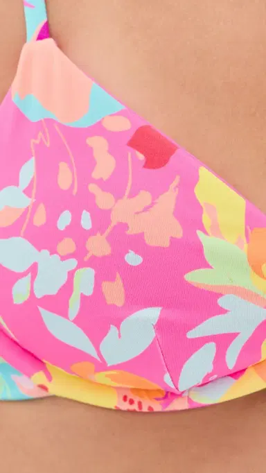 BEACH RIOT Camilla Bikini Top Bloom agoon | Thumbnail 6