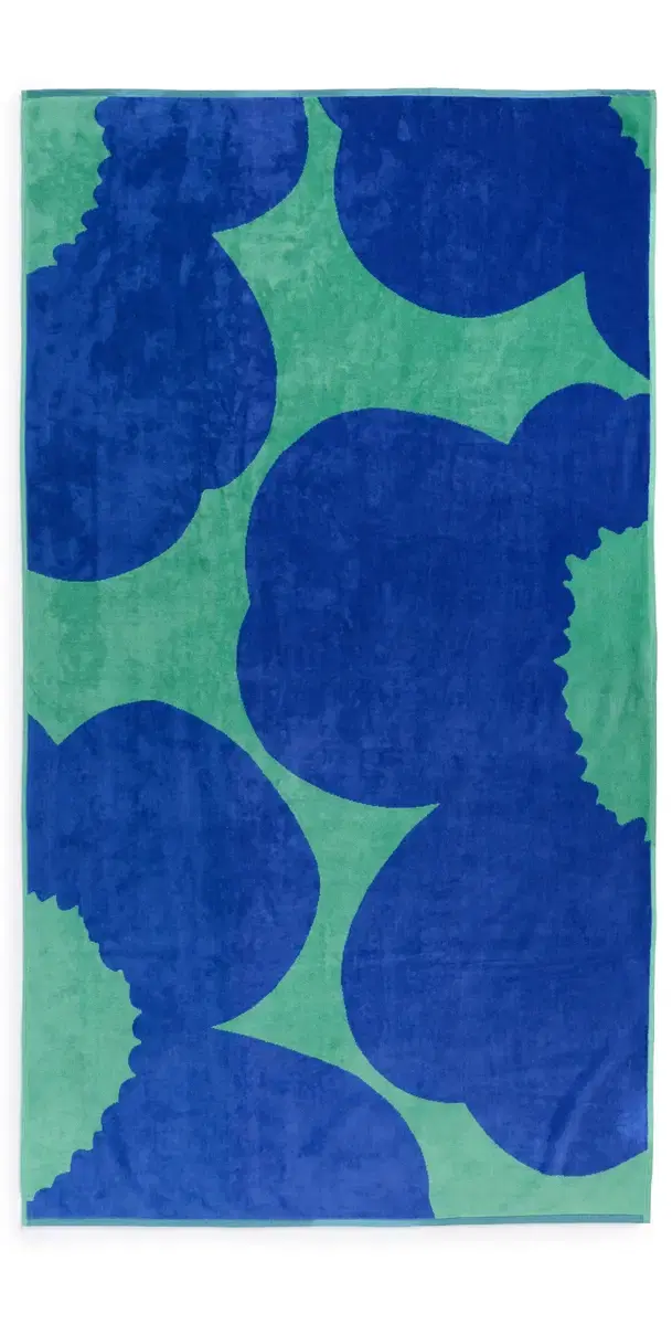 Marimekko Iso Unikko Bath Towel Teal Blue