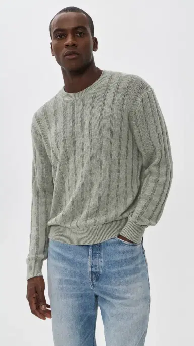 Madewell x Shopbop Wide Rib Linen Sweater Light age | Thumbnail 3 Madewell x Shopbop Wide Rib Linen Sweater Light age | Thumbnail 3