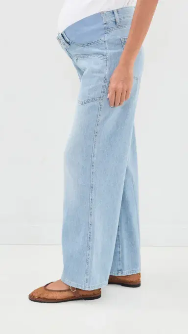 DL1961 x Bumpsuit Hepburn Wide Leg Maternity Jeans Beachfront 24 | Thumbnail 4