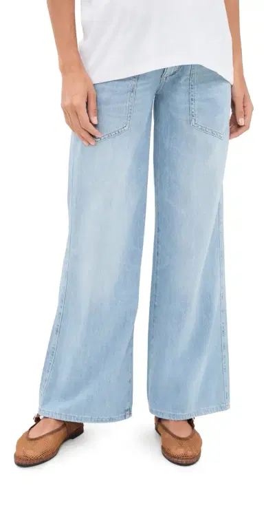DL1961 x Bumpsuit Hepburn Wide Leg Maternity Jeans Beachfront 24 | Thumbnail 1
