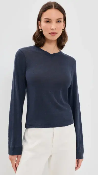 IRO Selhy Linen Tee Ink Blue | Thumbnail 2