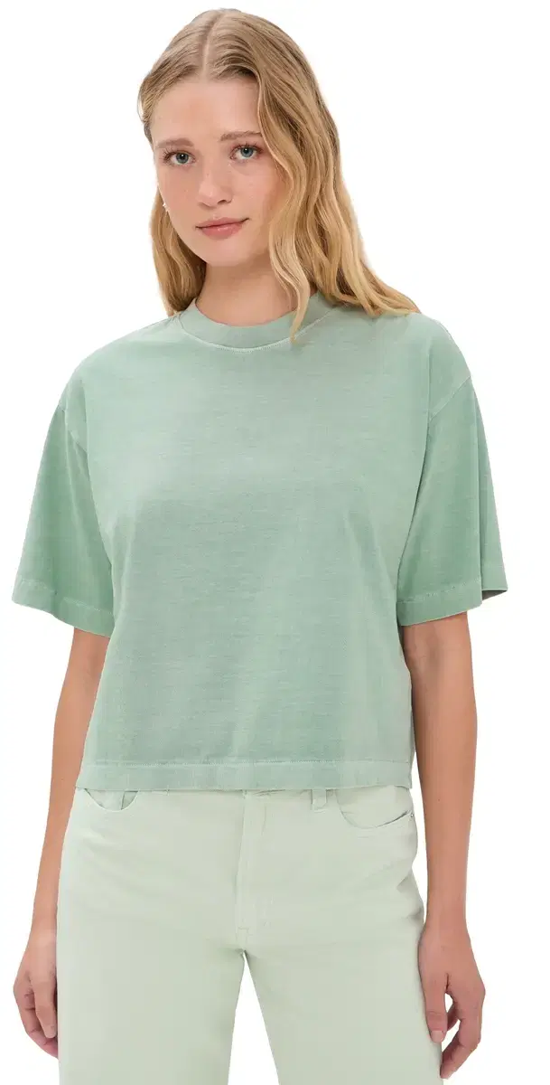 Madewell x hopbop Boxy Crop Tee Pale Celadon