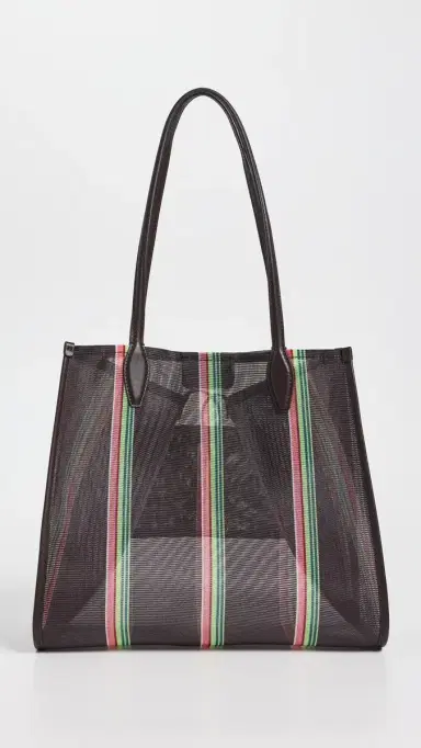Madewell x Shopbop Mesh Lexington Tote Dark Brown Multi One Size | Thumbnail 2
