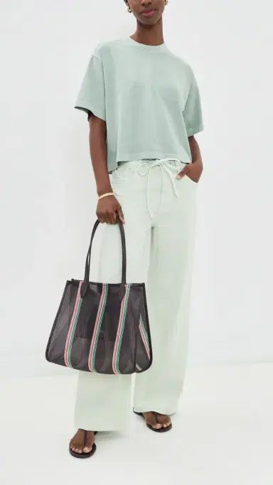 Madewell x Shopbop Mesh Lexington Tote Dark Brown Multi One Size | Thumbnail 3