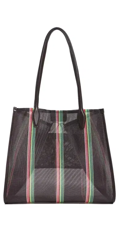 Madewell x Shopbop Mesh Lexington Tote Dark Brown Multi One Size | Thumbnail 1
