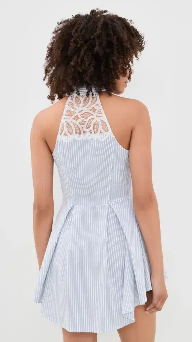 Fleur du Mal Halter Neck Poplin Dress East Hampton Stripe S | Thumbnail 3