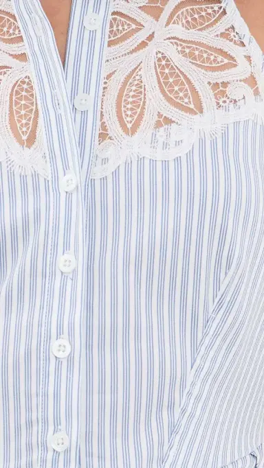 Fleur du Mal Halter Neck Poplin Dress East Hampton Stripe S | Thumbnail 6