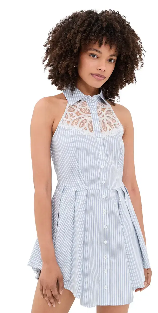 Halter Neck Poplin Dress East Hampton tripe