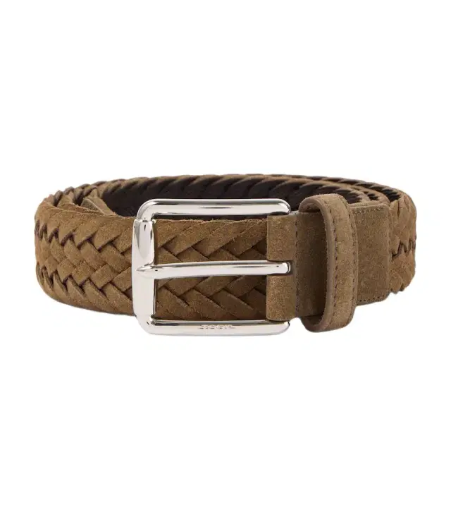 Braided suede belt