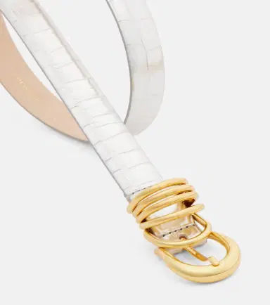 Dehanche Déhanche Hollyhock croc-effect mirrored leather belt | Thumbnail 2