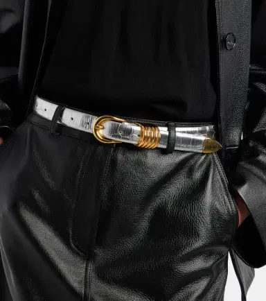 Dehanche Déhanche Hollyhock croc-effect mirrored leather belt | Thumbnail 3