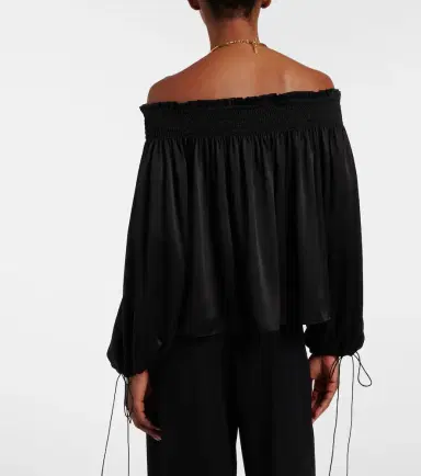 Chloé Chloé Off-shoulder silk satin top | Thumbnail 2