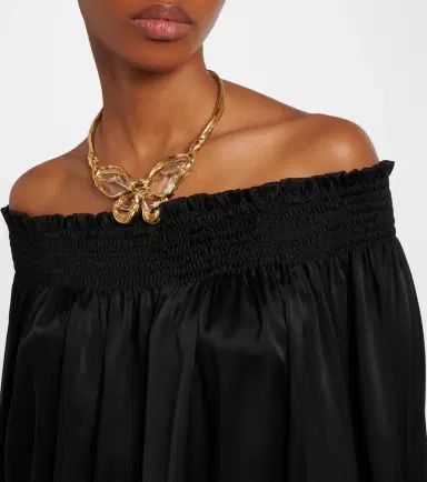 Chloé Chloé Off-shoulder silk satin top | Thumbnail 3