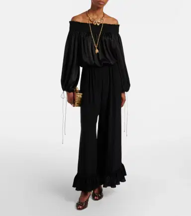 Chloé Chloé Off-shoulder silk satin top | Thumbnail 6