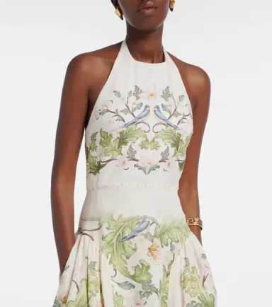 Agua by Agua Bendita Balsa Anhelo floral linen midi dress | Thumbnail 2
