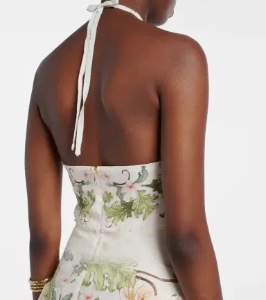 Agua by Agua Bendita Balsa Anhelo floral linen midi dress | Thumbnail 3