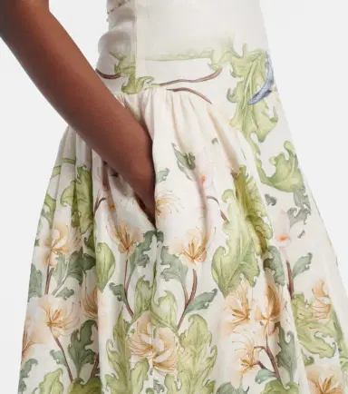 Agua by Agua Bendita Balsa Anhelo floral linen midi dress | Thumbnail 4