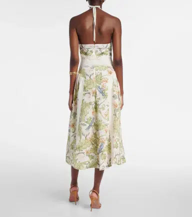 Agua by Agua Bendita Balsa Anhelo floral linen midi dress | Thumbnail 7