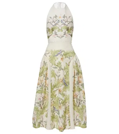 Agua by Agua Bendita Balsa Anhelo floral linen midi dress | Thumbnail 1