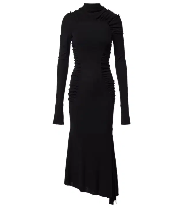 Victoria Beckham Gathered asymmetric jersey midi dress