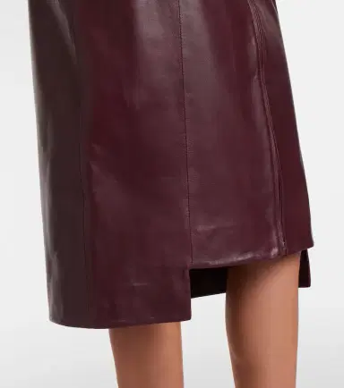 Victoria Beckham Leather midi skirt | Thumbnail 3