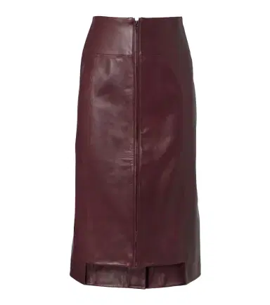 Victoria Beckham Leather midi skirt | Thumbnail 1