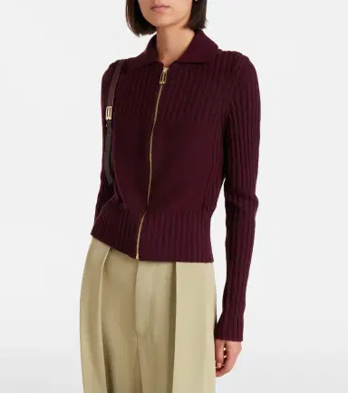 Victoria Beckham Wool and cashmere-blend zip-up cardigan | Thumbnail 3