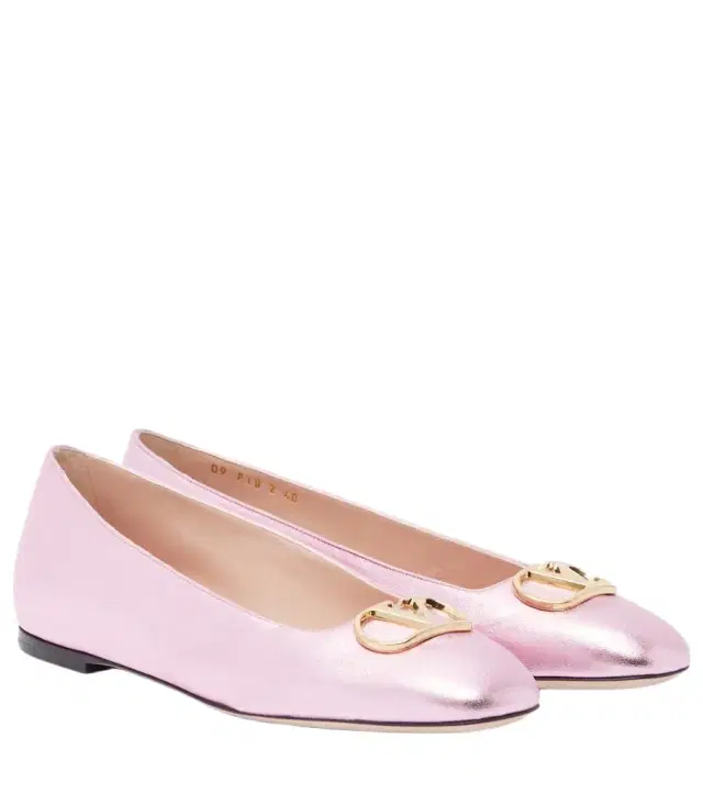 Valentino Garavani VLogo metallic leather ballet flats