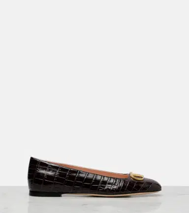 Valentino Garavani VLogo croc-effect leather ballet flats | Thumbnail 3 Valentino Garavani VLogo croc-effect leather ballet flats | Thumbnail 3
