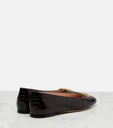 Valentino Garavani VLogo croc-effect leather ballet flats | Thumbnail 4 Valentino Garavani VLogo croc-effect leather ballet flats | Thumbnail 4