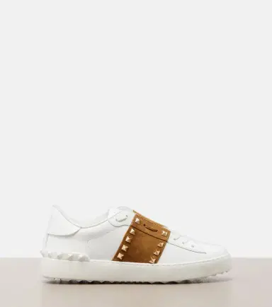 Valentino Garavani Rockstud suede-trimmed leather sneakers | Thumbnail 3 Valentino Garavani Rockstud suede-trimmed leather sneakers | Thumbnail 3