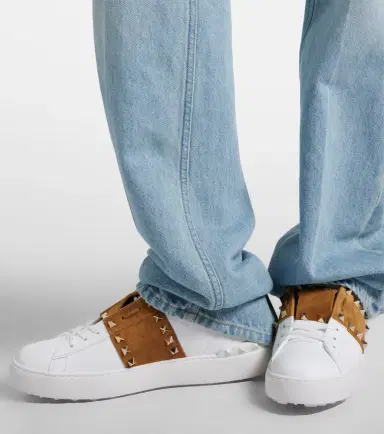 Valentino Garavani Rockstud suede-trimmed leather sneakers | Thumbnail 6 Valentino Garavani Rockstud suede-trimmed leather sneakers | Thumbnail 6