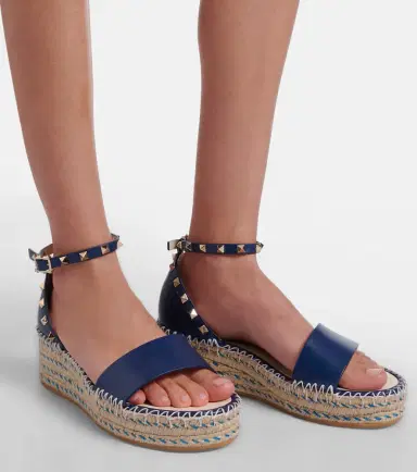 Valentino Garavani Double Rockstud leather espadrille wedges | Thumbnail 5 Valentino Garavani Double Rockstud leather espadrille wedges | Thumbnail 5