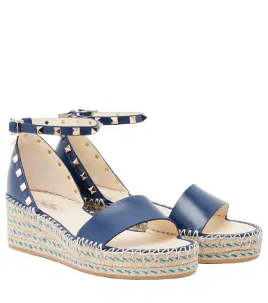 Valentino Garavani Double Rockstud leather espadrille wedges | Thumbnail 1 Valentino Garavani Double Rockstud leather espadrille wedges | Thumbnail 1
