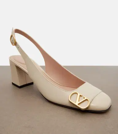 Valentino Garavani Veeside VLogo leather slingback pumps | Thumbnail 2