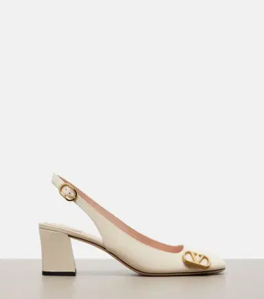 Valentino Garavani Veeside VLogo leather slingback pumps | Thumbnail 4