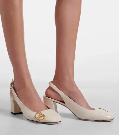 Valentino Garavani Veeside VLogo leather slingback pumps | Thumbnail 6