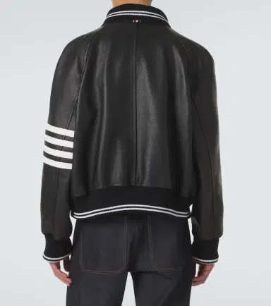 Thom Browne 4-Bar leather bomber jacket | Thumbnail 2
