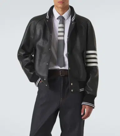 Thom Browne 4-Bar leather bomber jacket | Thumbnail 5