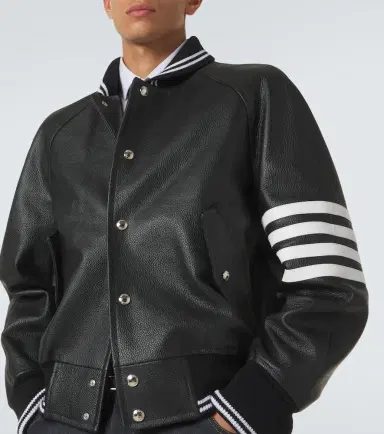 Thom Browne 4-Bar leather bomber jacket | Thumbnail 6