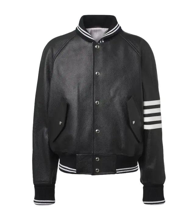 Thom Browne 4-Bar leather bomber jacket