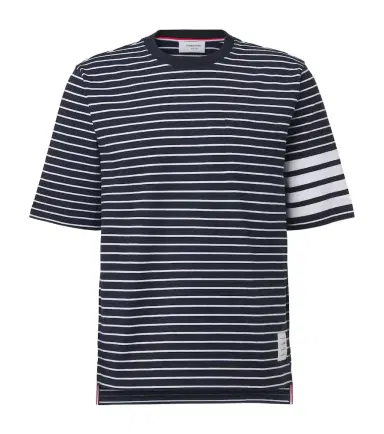 Thom Browne 4-Bar striped cotton T-shirt | Thumbnail 1 Thom Browne 4-Bar striped cotton T-shirt | Thumbnail 1