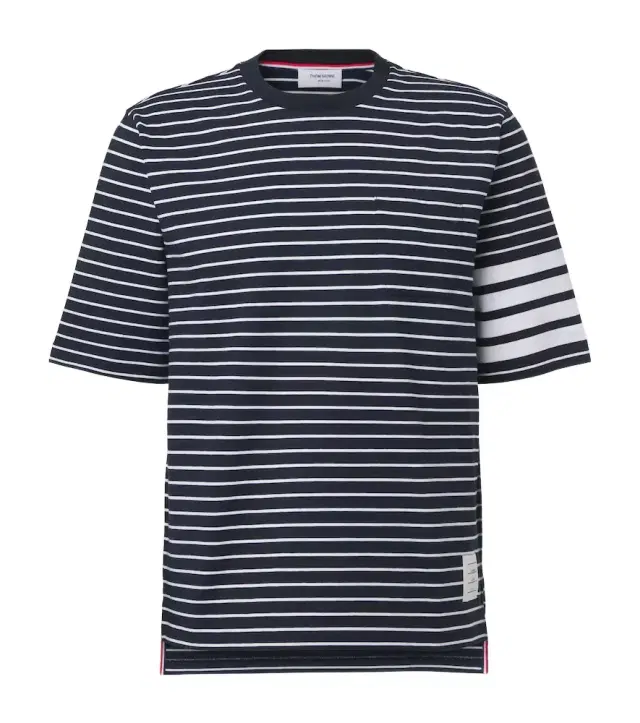 Thom Browne 4-Bar striped cotton T-shirt