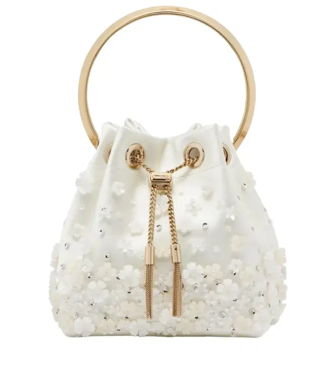 Jimmy Choo Bon Bon Small embellished satin bucket bag