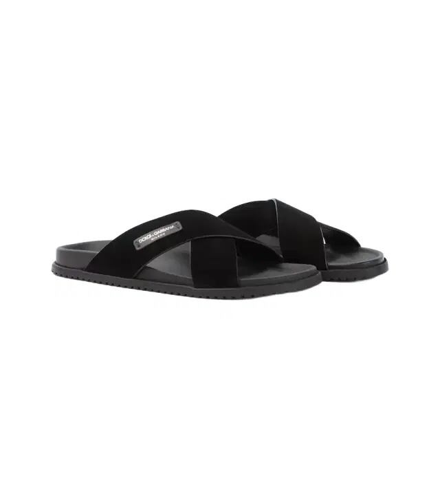 Logo suede sandals