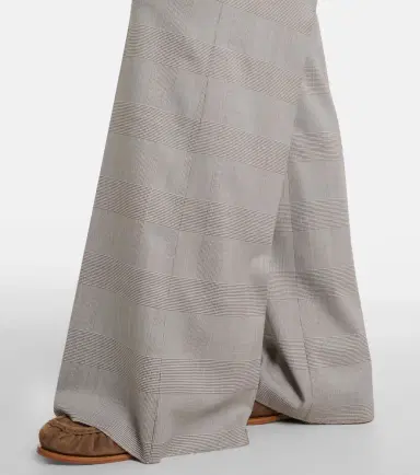 Max Mara Checked virgin wool wide-leg pants | Thumbnail 2 Max Mara Checked virgin wool wide-leg pants | Thumbnail 2